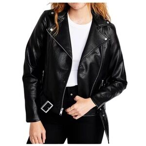 Old Navy Women's Black Leather Jacket